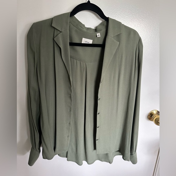 Aritzia Wilfred Tulum Blouse in green size S - Picture 2 of 4